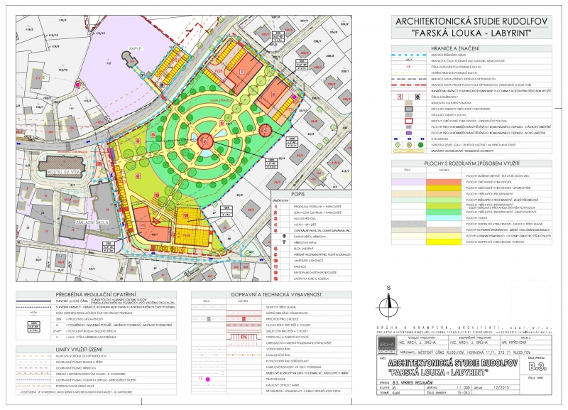 Architektonická studie Rudolfov - Farská louka